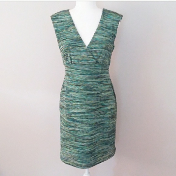 connected apparel Dresses & Skirts - Connected Apparel Green Tweed Sheath Dress Size10P